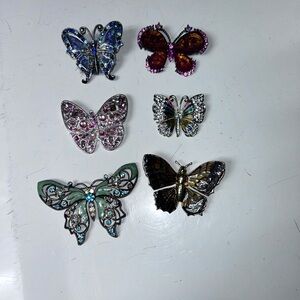 Elegant Butterfly Brooch Set - Multicolor